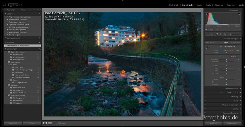 Hotel am Fluss - Beispiel für Bildbearbeitung in Lightroom 5