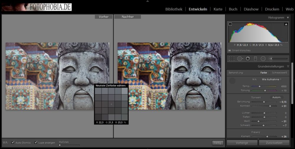 Weißabgleich mit Lightroom